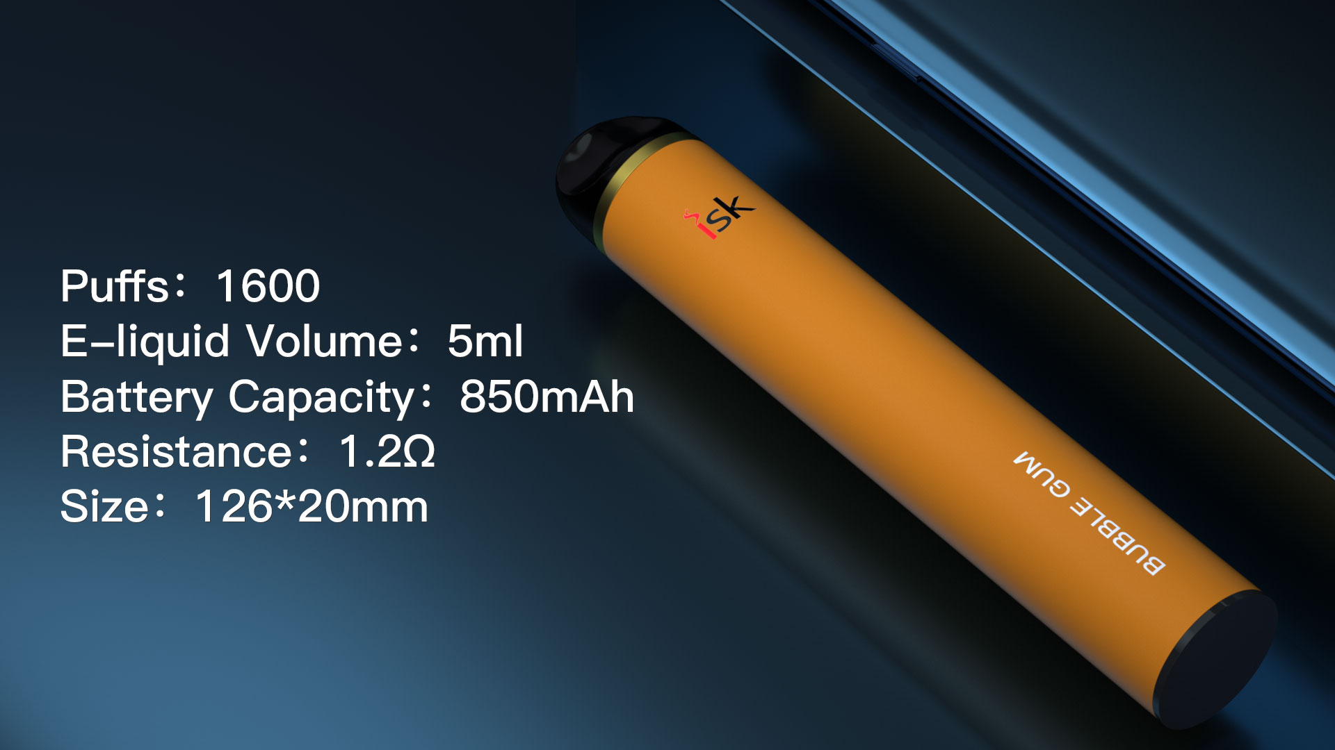 ISK034 1600口一次性電子烟筆圓形一次性電子烟